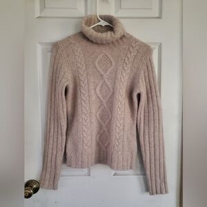 Banana Republic Cable Knit SweaterTurtle Neck 51% Angora Rabbit Hair, 49% Lmb Wo